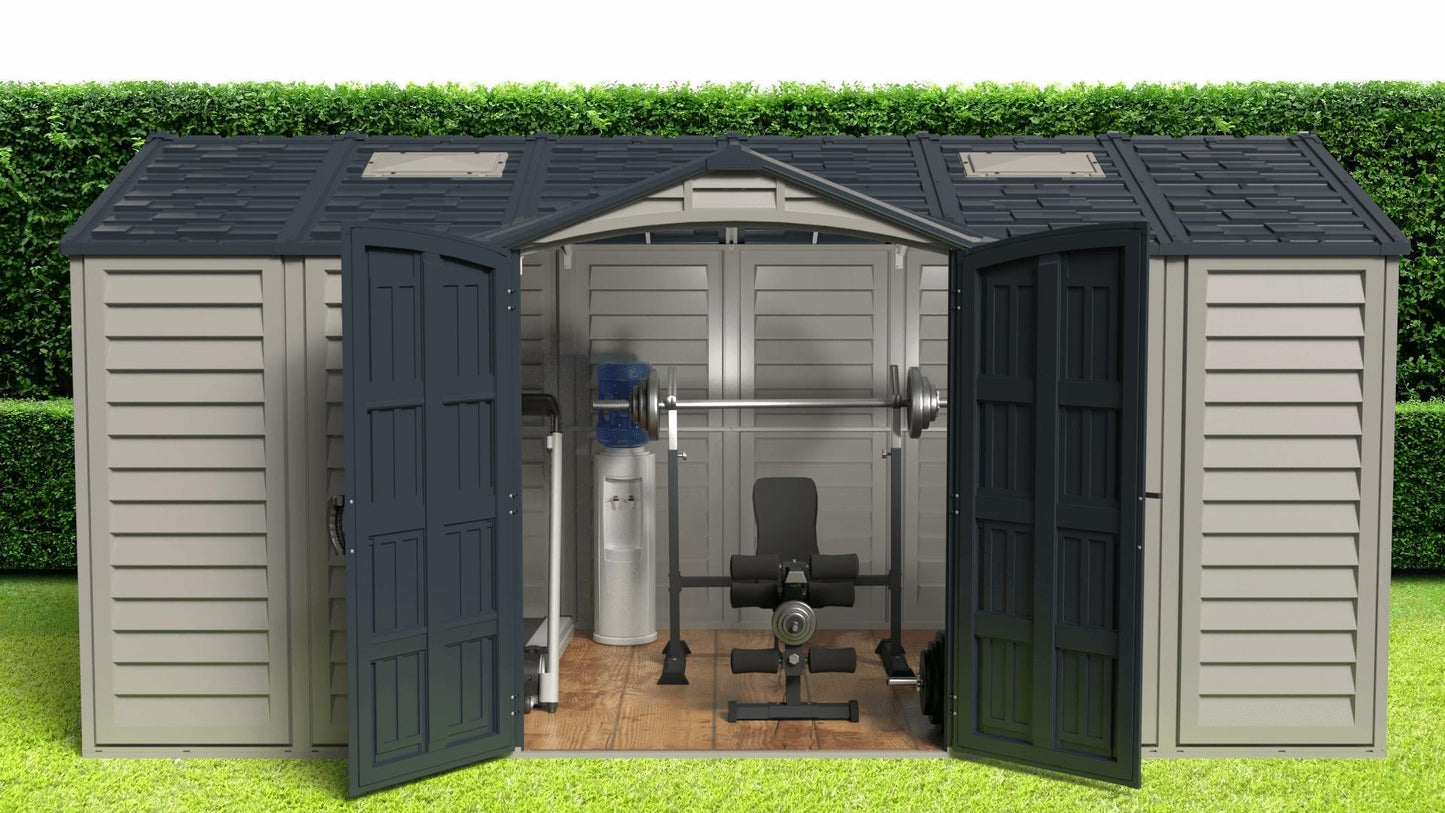 Rusty Sheds 15x8 Apex Pro Vinyl Shed w/ Foundation 40216
