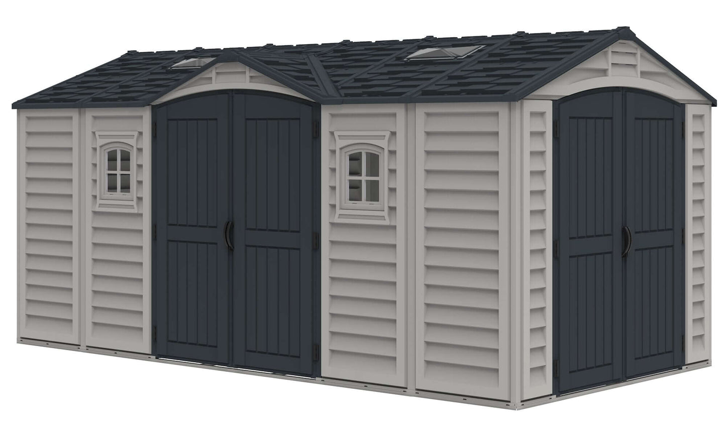 Rusty Sheds 15x8 Apex Pro Vinyl Shed w/ Foundation 40216