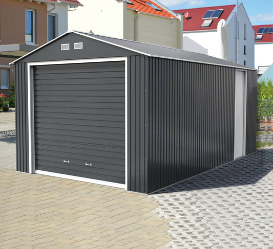 Rusty Sheds 12x20 Imperial Metal Garage Dark Gray 50951