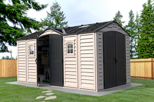 Rusty Sheds 15x8 Apex Pro Vinyl Shed w/ Foundation 40216
